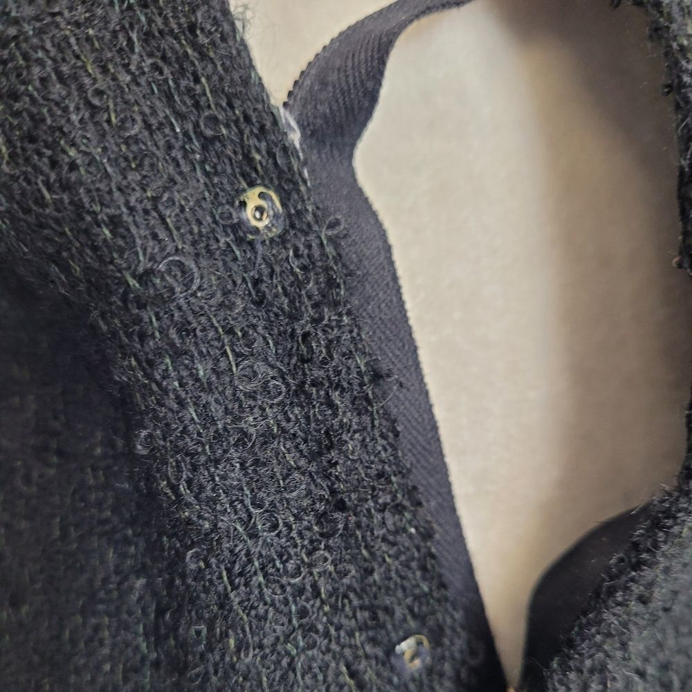 VINTAGE 60s dress Lanz black sleeveless textured mini S - Picture 5 of 13